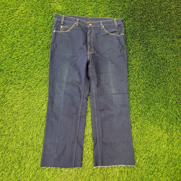 Vintage LEVIS 517 Ankle Jeans Womens 16 36x26 Bootcut Fraying - Picture 1 of 16